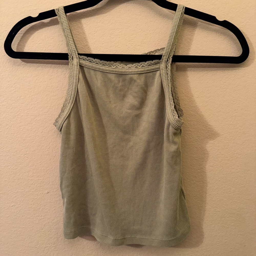 American Eagle Women's Ribbed Tank Top - Green